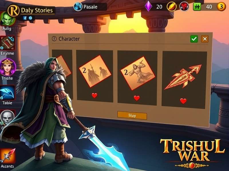Trishul Champion Sacred War character selection screen